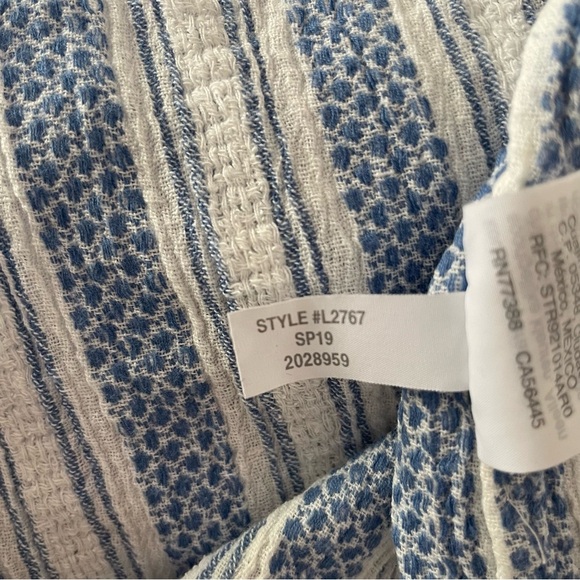 J.Crew Tiered Textured Blue Cream Striped Tassels Sleeveless Midi Dress 27064 - Picture 10 of 11